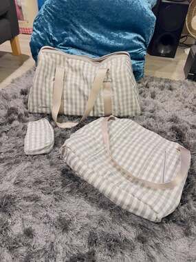 Nike Women's Brassie Gingham Golf Duffle Bag Set with Pouch and Laundry Bag